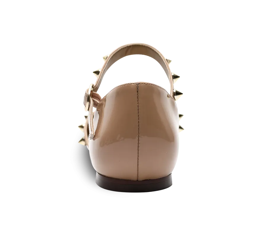 Spiky D'orsay Flats - Nude Patent