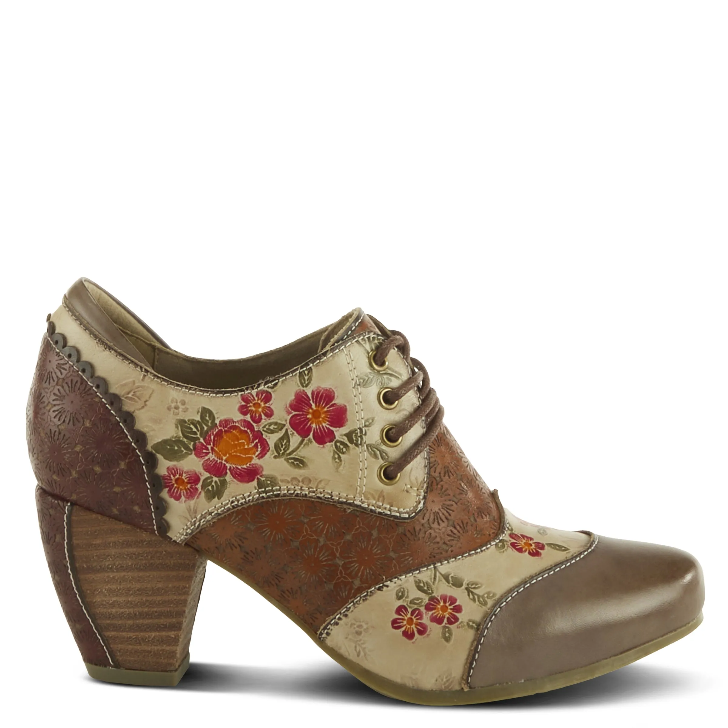 Spring Step Shoes L'Artiste Adelvice Fleur Women's Modern Floral Pattern Chunky Heel Shoes