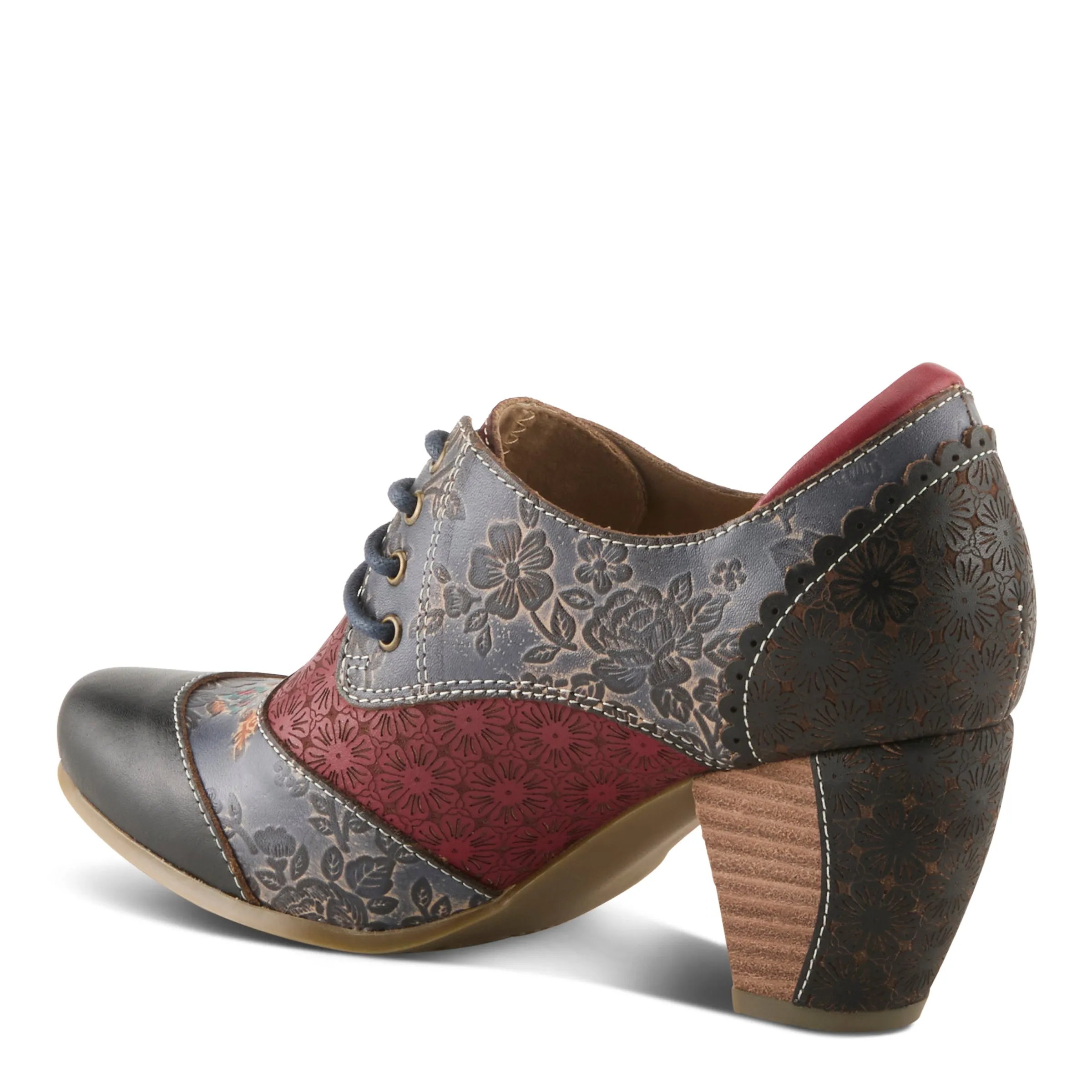 Spring Step Shoes L'Artiste Adelvice Fleur Women's Modern Floral Pattern Chunky Heel Shoes