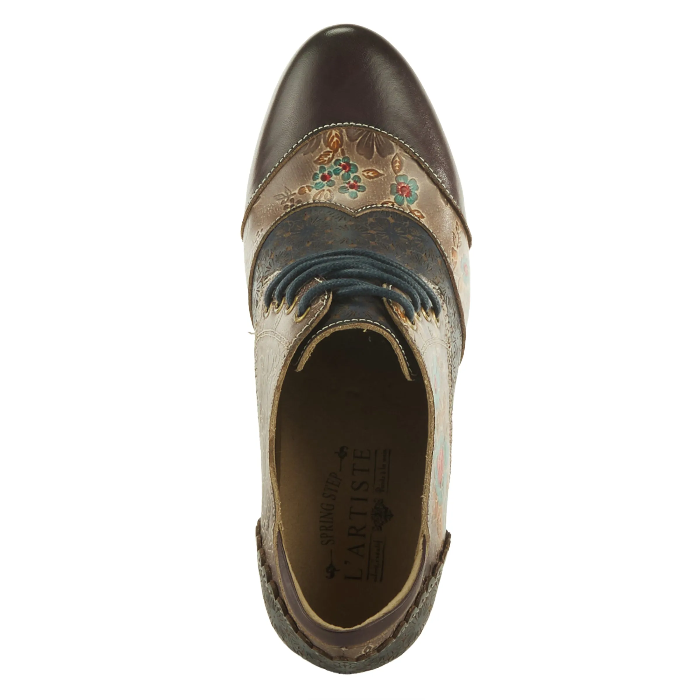 Spring Step Shoes L'Artiste Adelvice Fleur Women's Modern Floral Pattern Chunky Heel Shoes