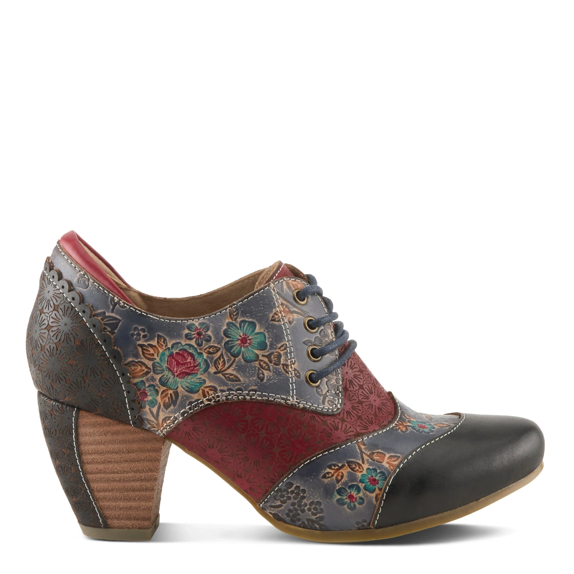 Spring Step Shoes L'Artiste Adelvice Fleur Women's Modern Floral Pattern Chunky Heel Shoes