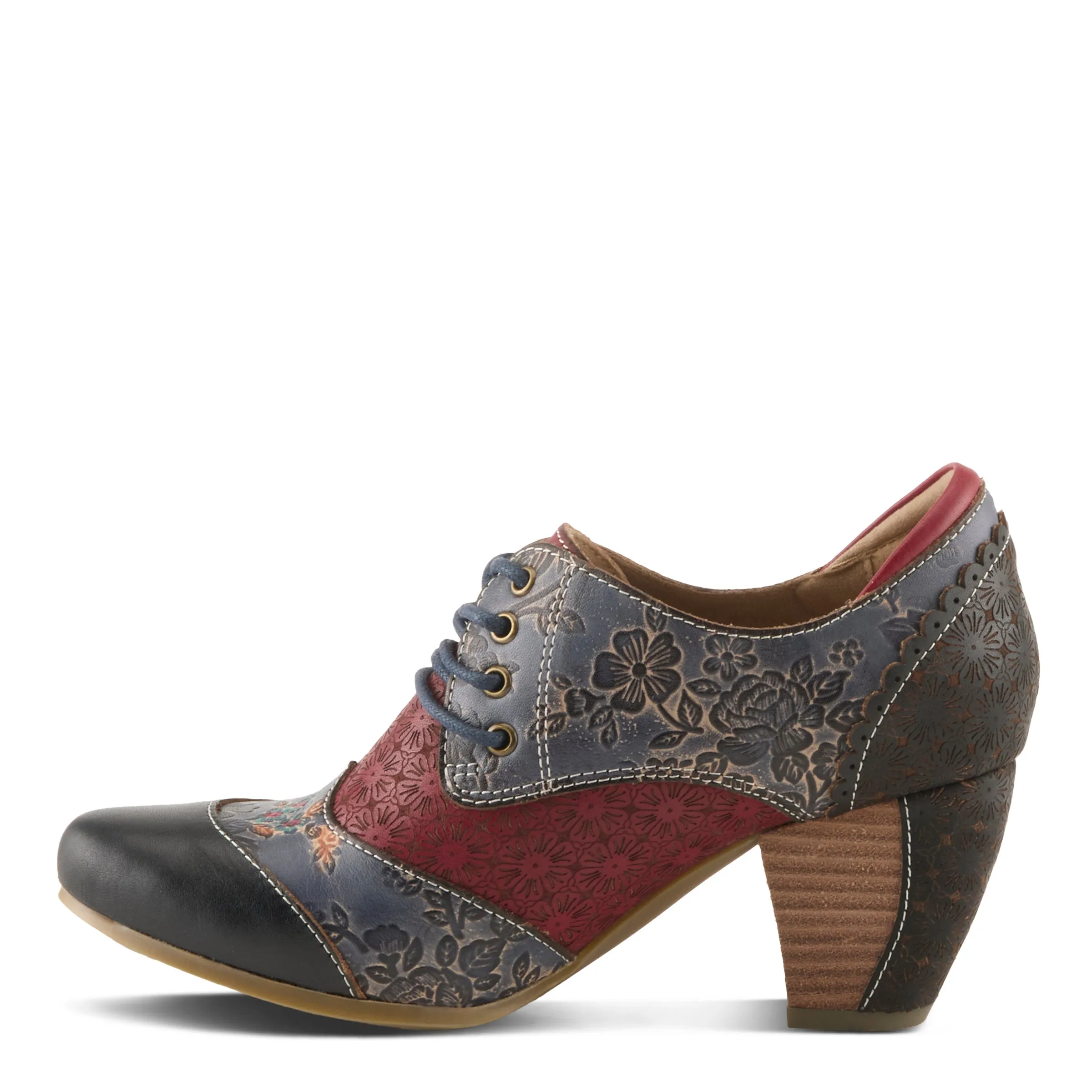 Spring Step Shoes L'Artiste Adelvice Fleur Women's Modern Floral Pattern Chunky Heel Shoes