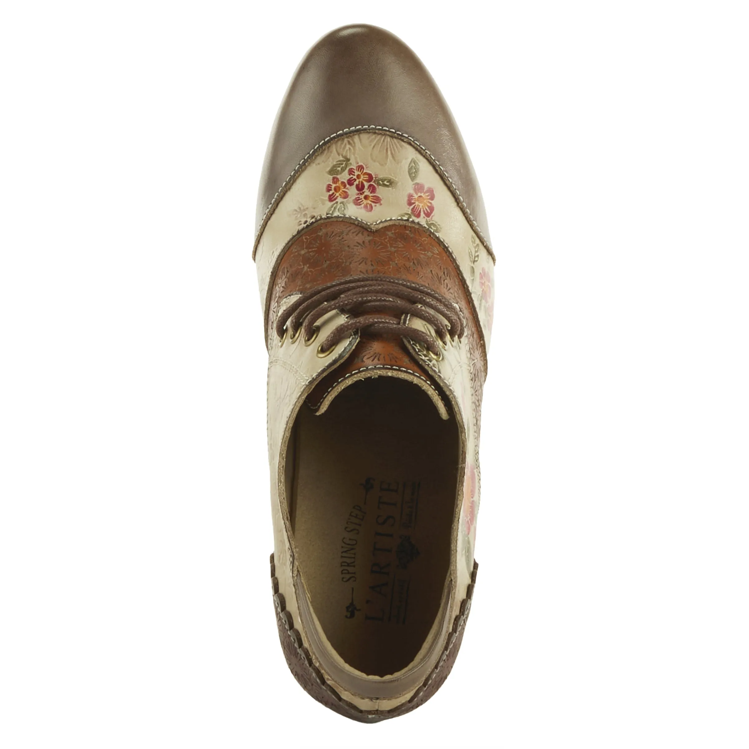 Spring Step Shoes L'Artiste Adelvice Fleur Women's Modern Floral Pattern Chunky Heel Shoes
