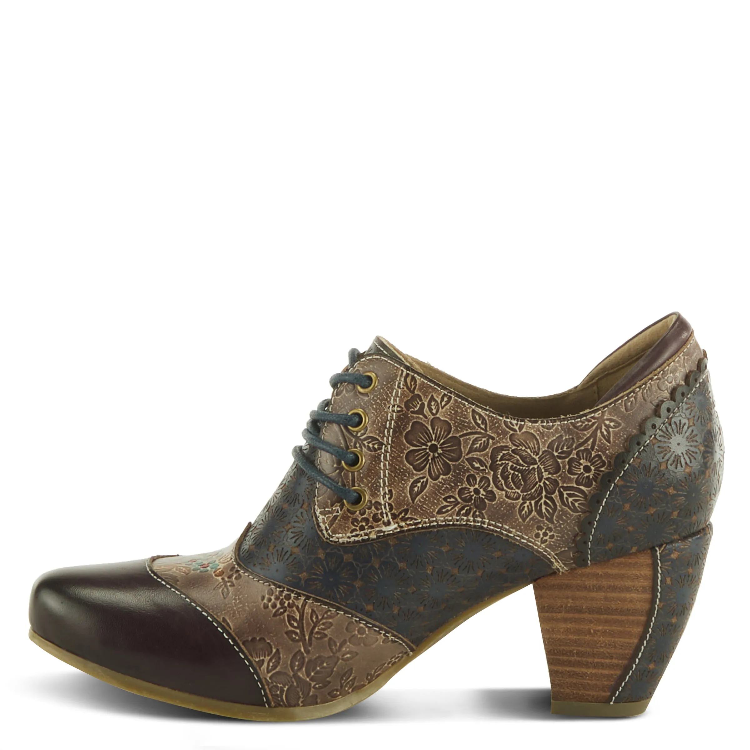 Spring Step Shoes L'Artiste Adelvice Fleur Women's Modern Floral Pattern Chunky Heel Shoes