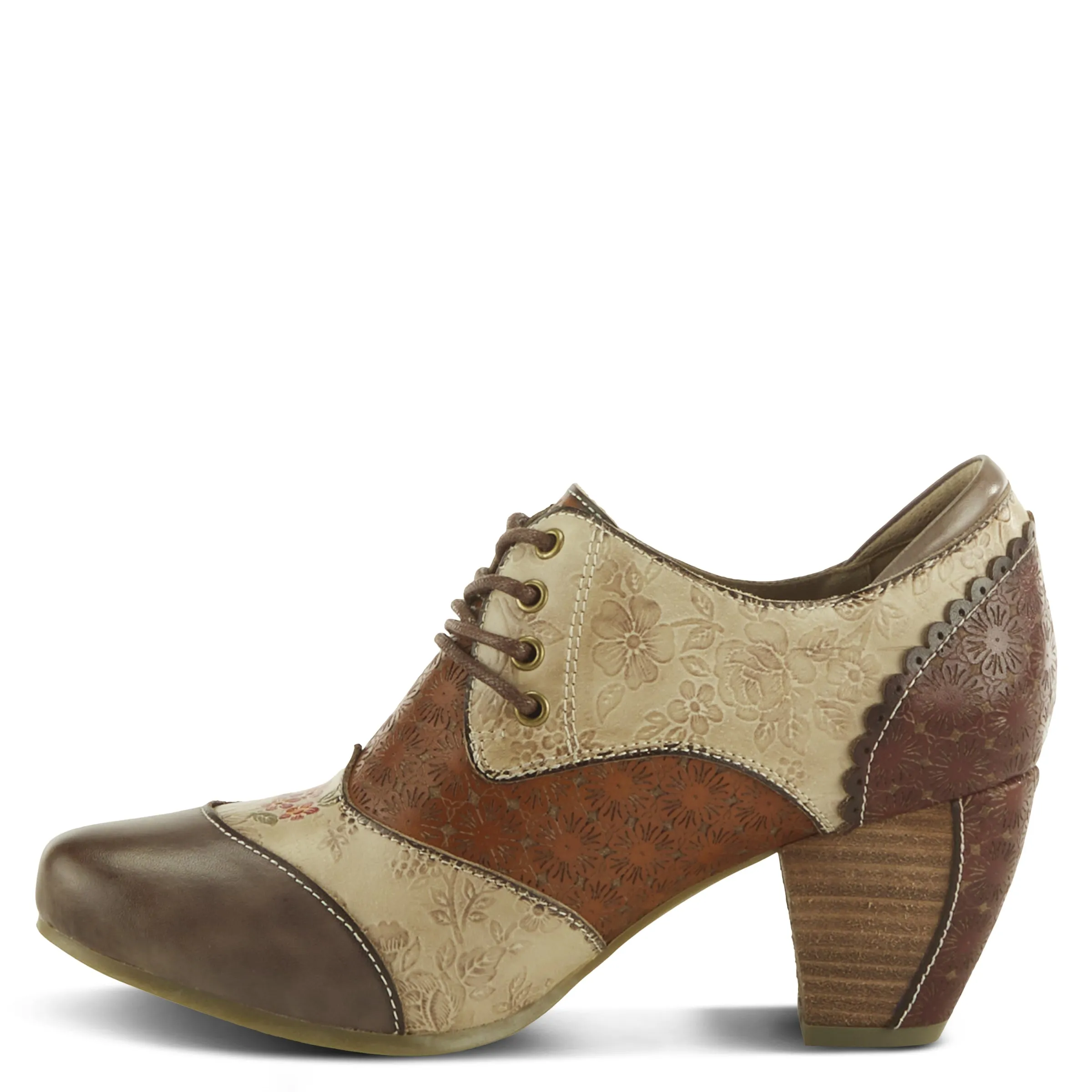 Spring Step Shoes L'Artiste Adelvice Fleur Women's Modern Floral Pattern Chunky Heel Shoes