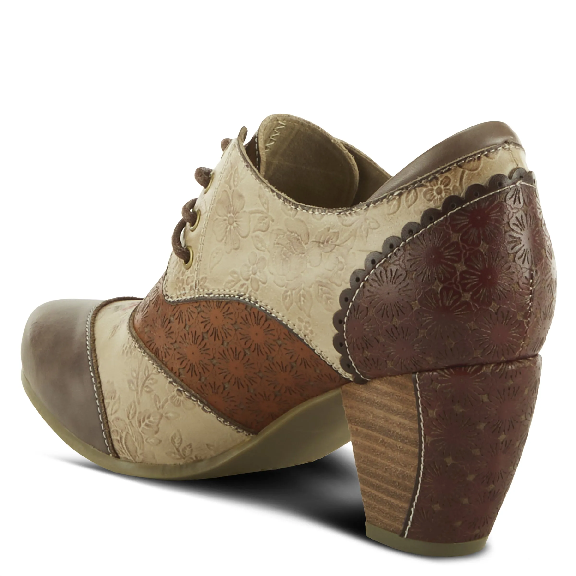 Spring Step Shoes L'Artiste Adelvice Fleur Women's Modern Floral Pattern Chunky Heel Shoes