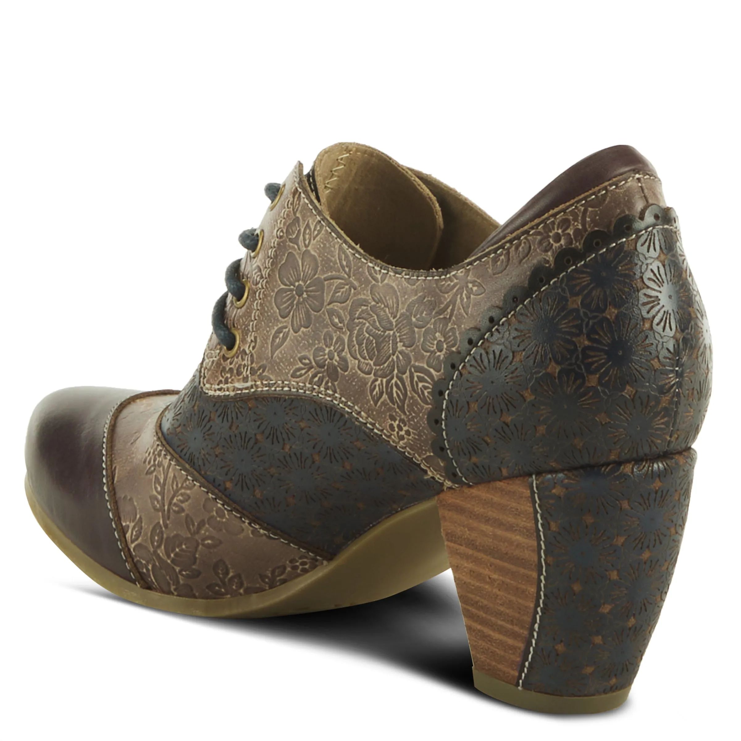 Spring Step Shoes L'Artiste Adelvice Fleur Women's Modern Floral Pattern Chunky Heel Shoes