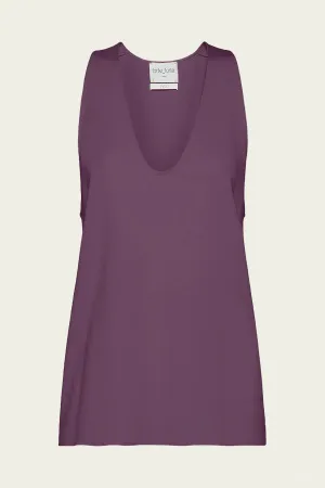 Stretch Cady Crepe Chic Top in Ruby