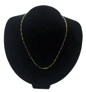 Stylish 16inch 1.3mm 14kGF Dapped Bar Chain Sku: 401242016L