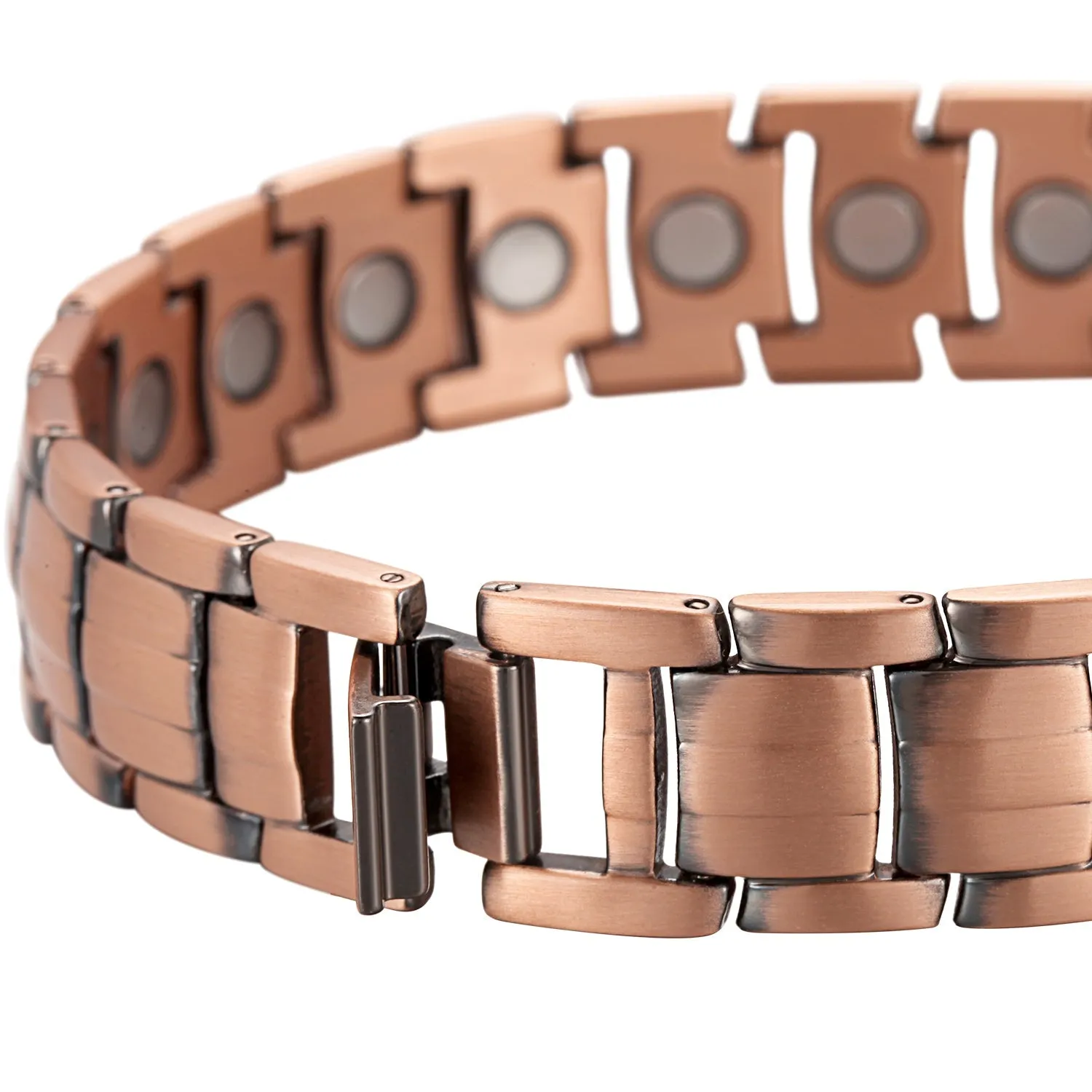 Stylish & Healing Copper Magnetic Bracelet for Men - Retro Red Copper Energy Jewelry for Health & Wellness