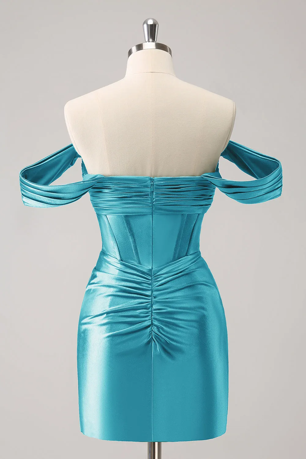 Stylish Fuchsia Bodycon Off The Shoulder Hollow Out Corset Short Homecoming Dress