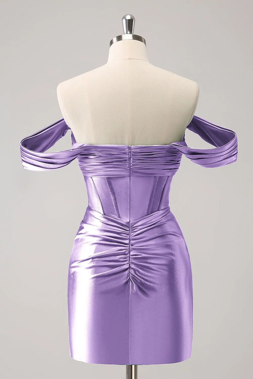 Stylish Fuchsia Bodycon Off The Shoulder Hollow Out Corset Short Homecoming Dress