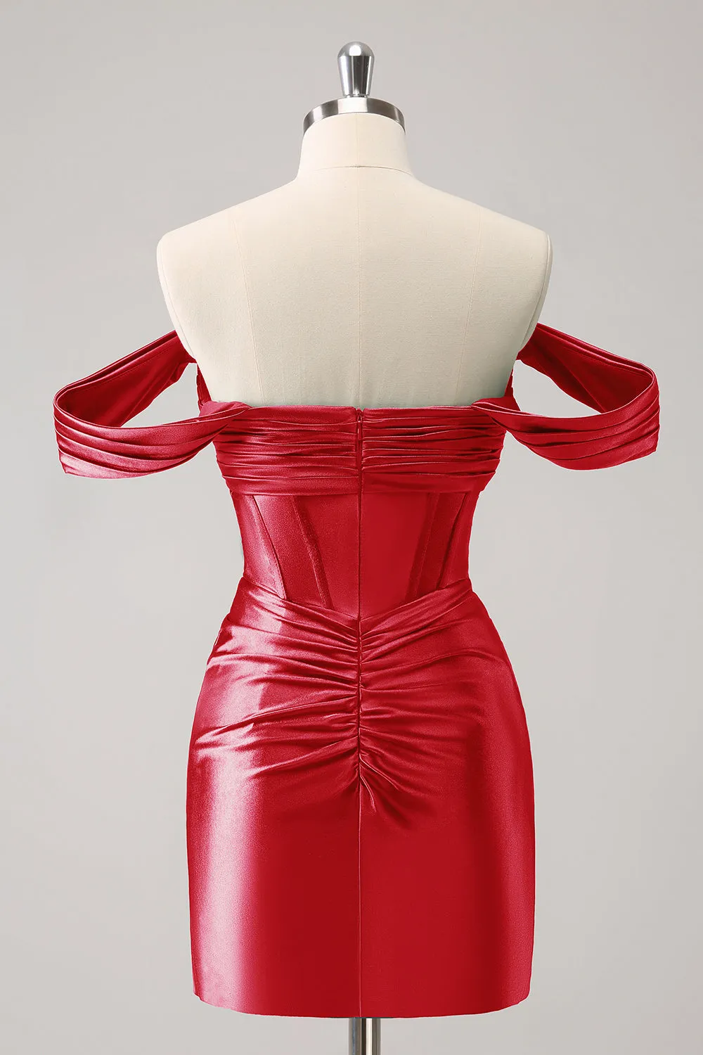 Stylish Fuchsia Bodycon Off The Shoulder Hollow Out Corset Short Homecoming Dress