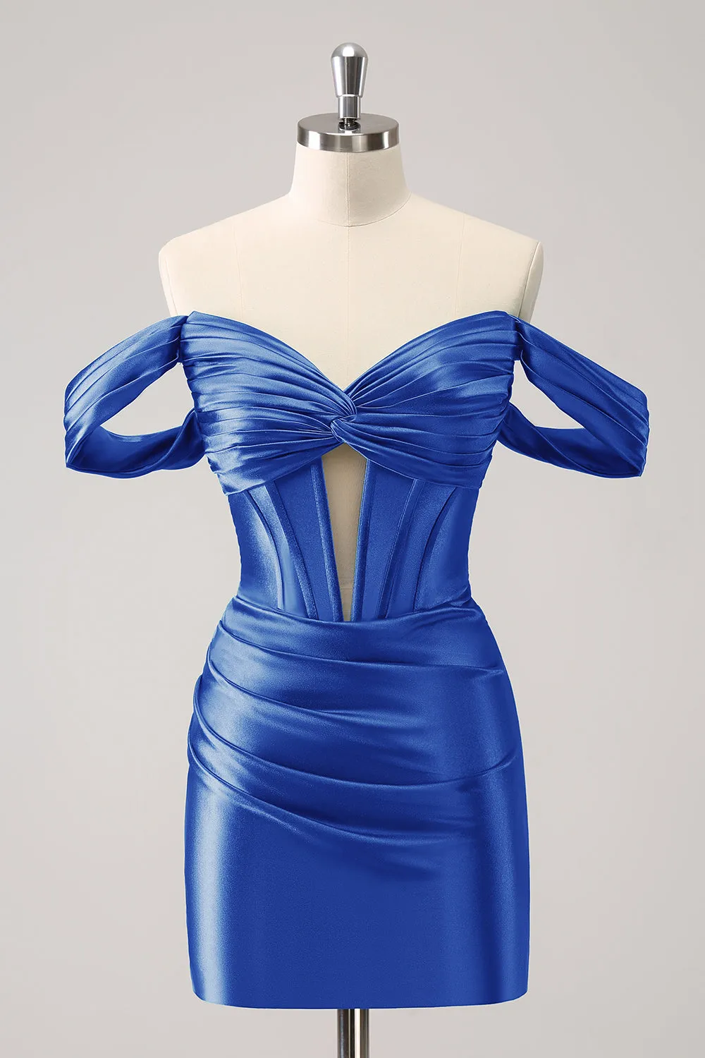 Stylish Fuchsia Bodycon Off The Shoulder Hollow Out Corset Short Homecoming Dress