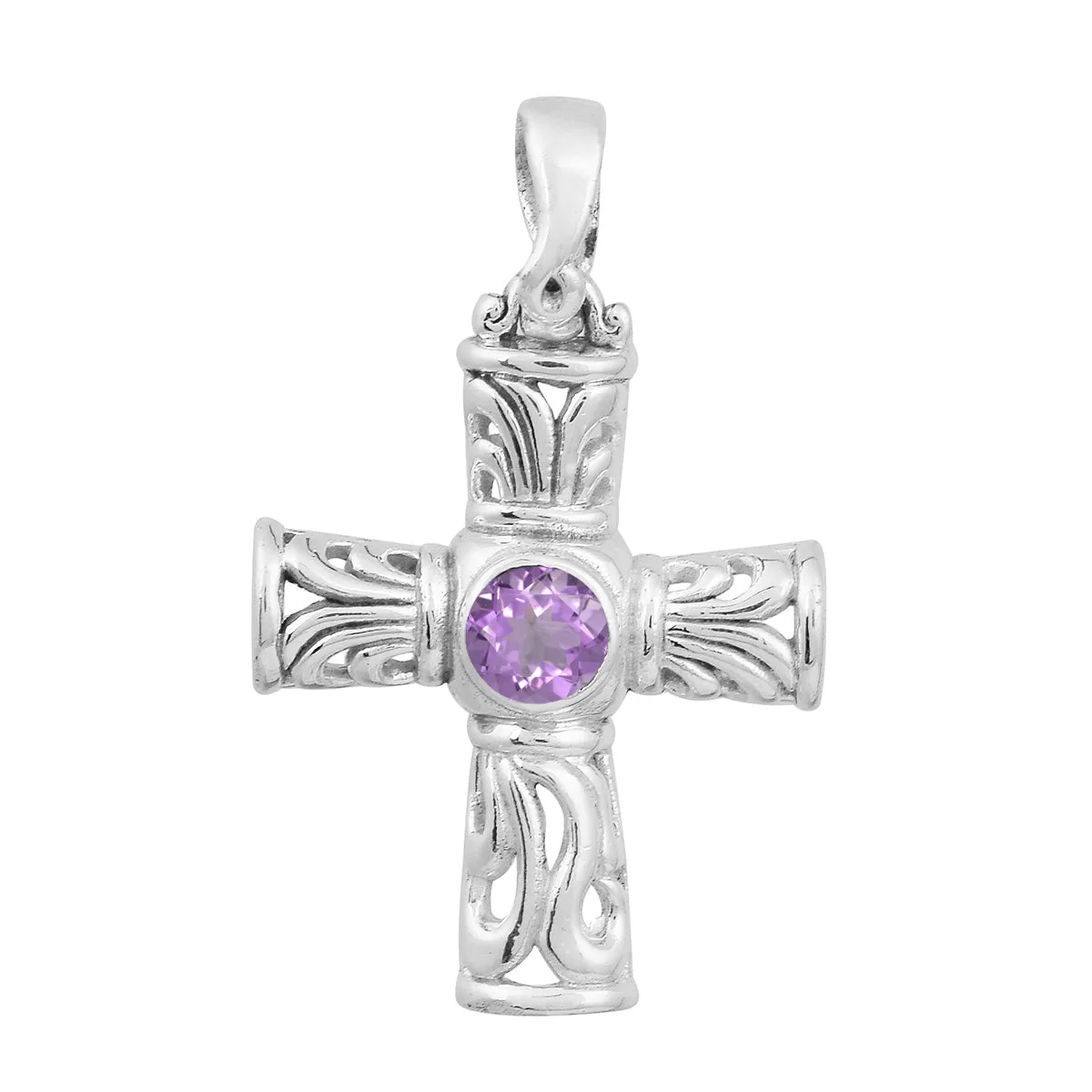 Stylish Jesus Christ Cross Multi Choice Gemstone Pendant