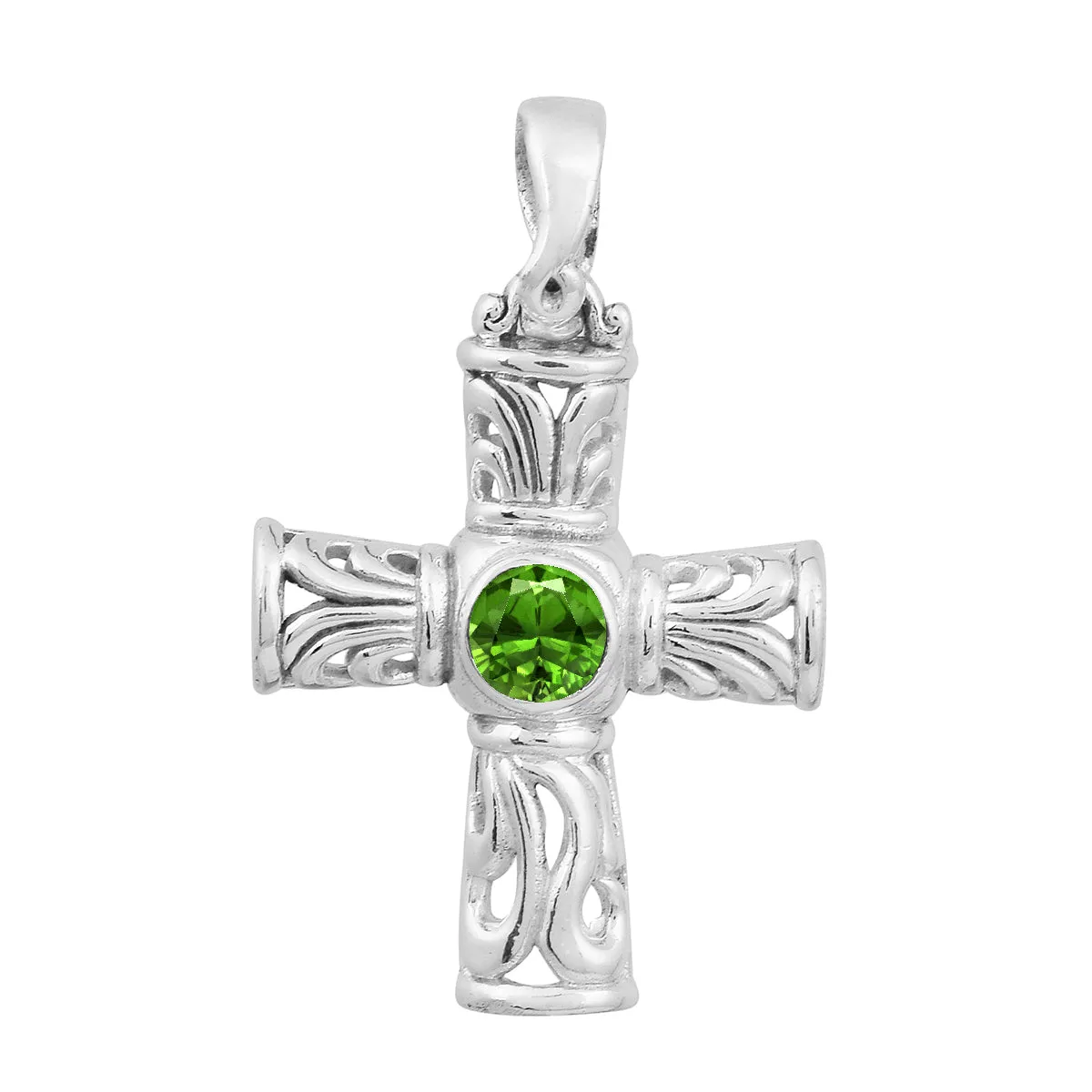 Stylish Jesus Christ Cross Multi Choice Gemstone Pendant