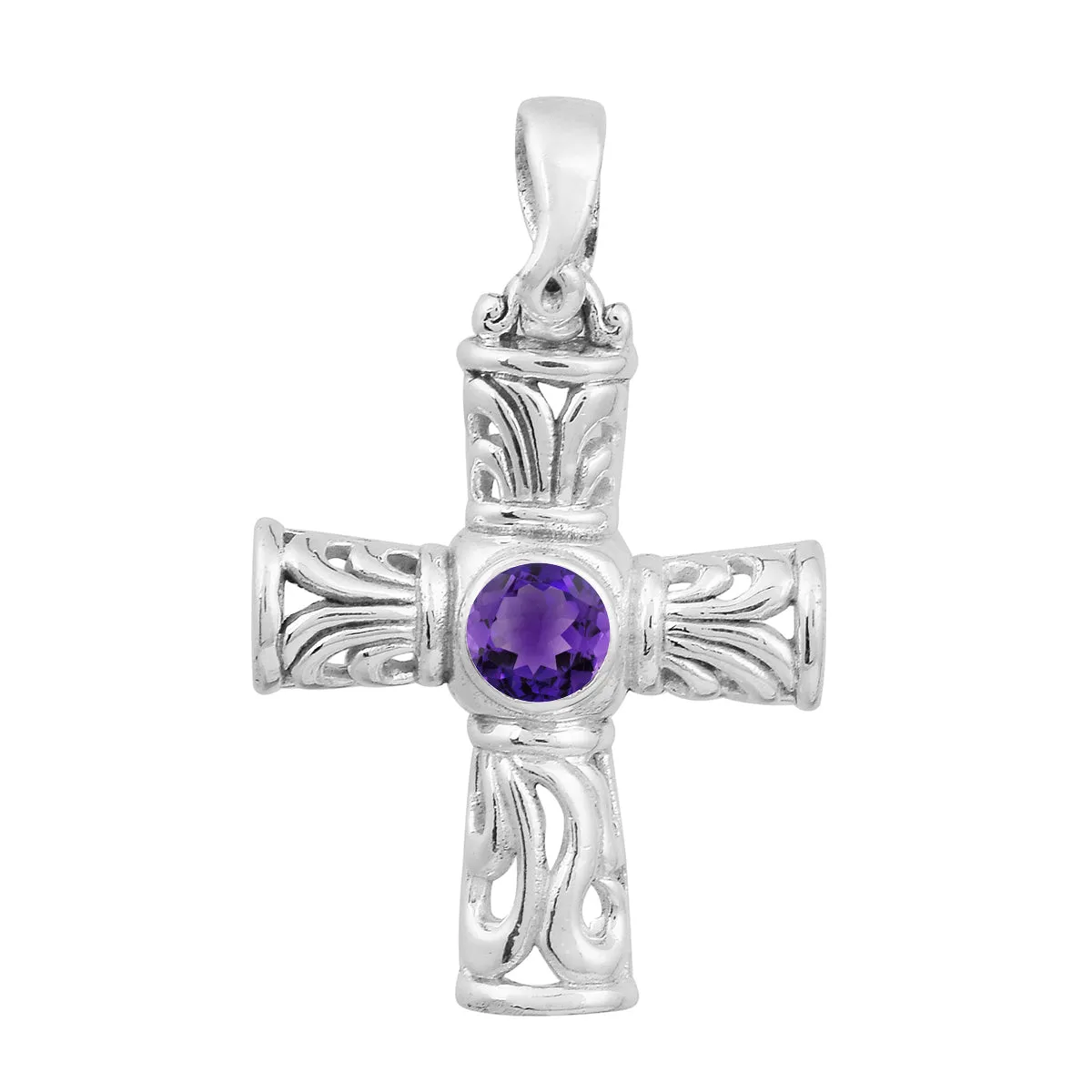 Stylish Jesus Christ Cross Multi Choice Gemstone Pendant