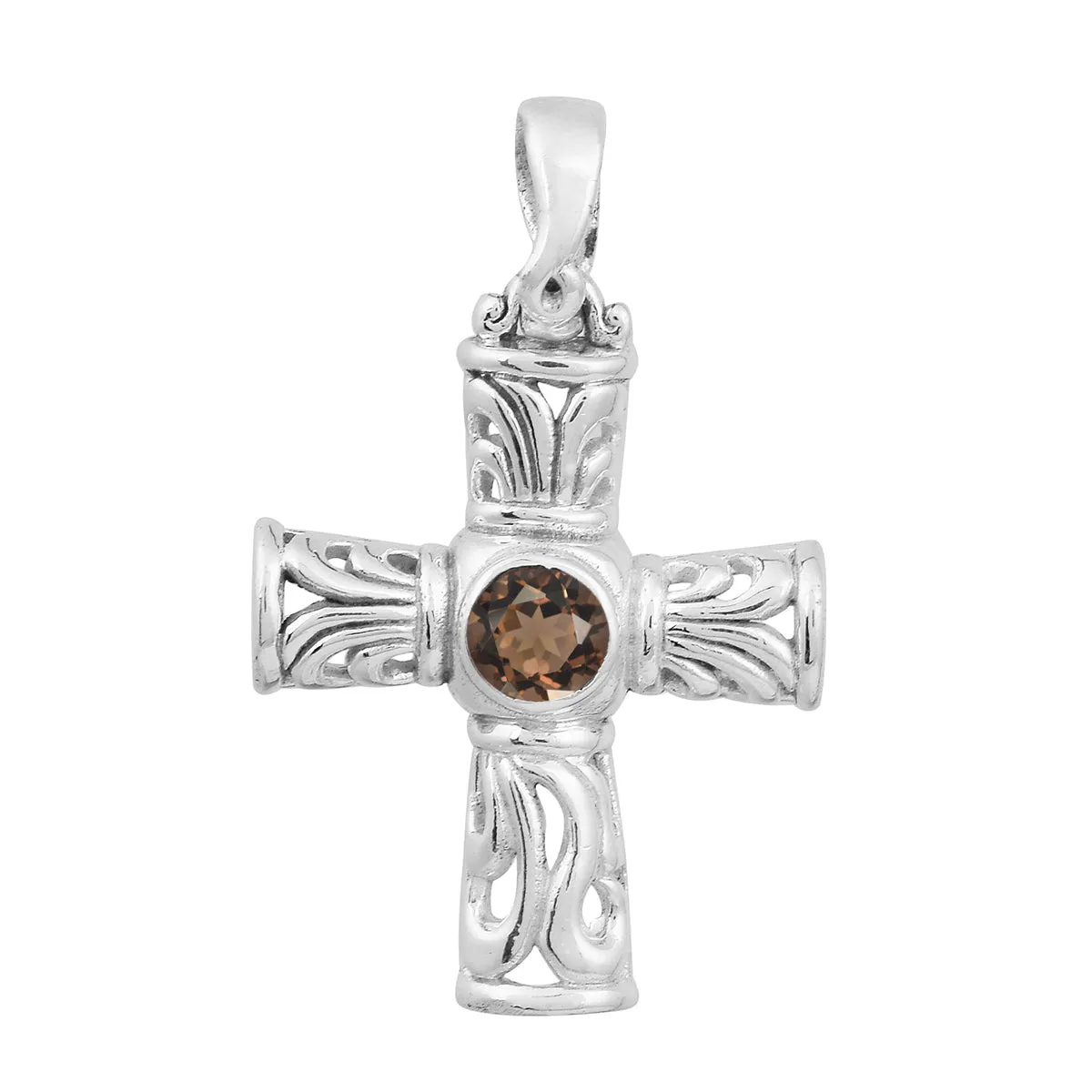 Stylish Jesus Christ Cross Multi Choice Gemstone Pendant