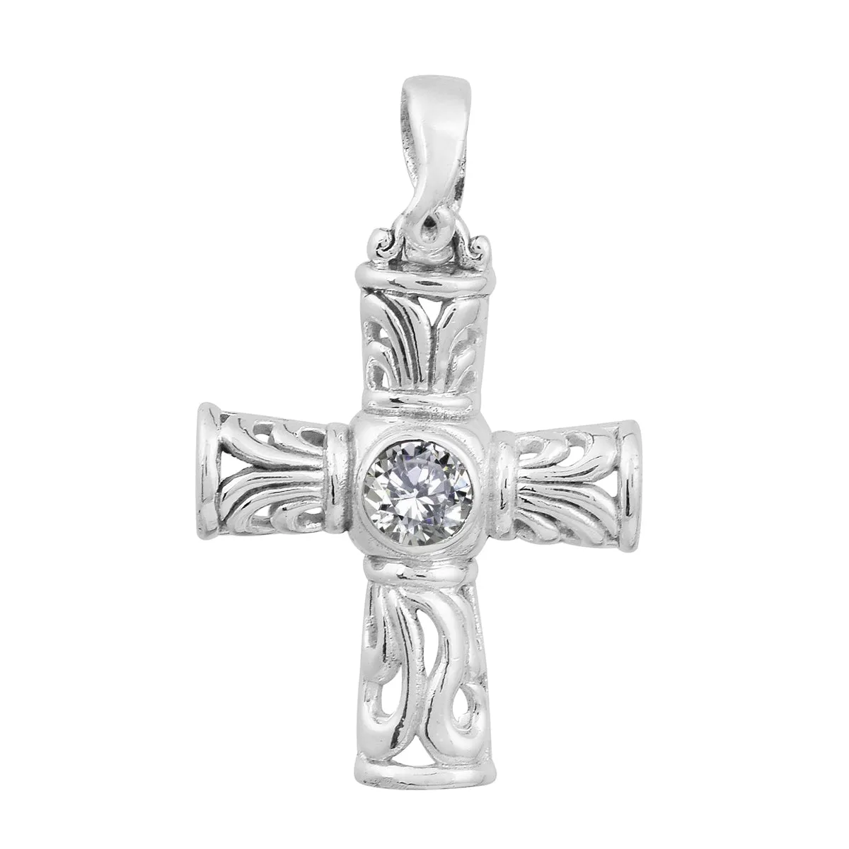 Stylish Jesus Christ Cross Multi Choice Gemstone Pendant