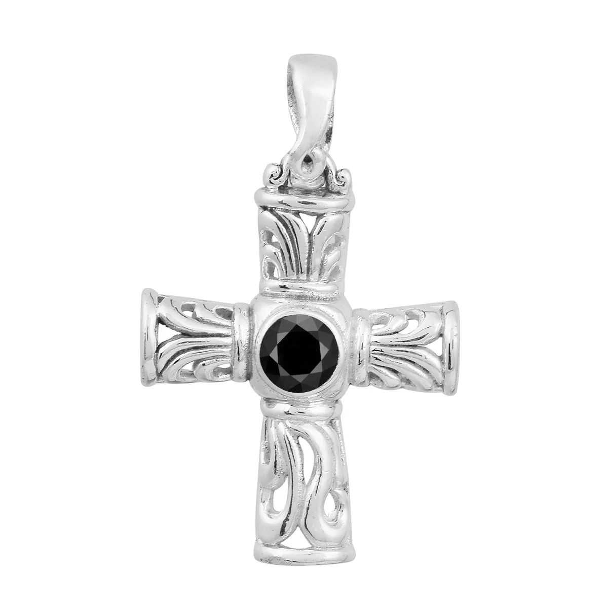 Stylish Jesus Christ Cross Multi Choice Gemstone Pendant