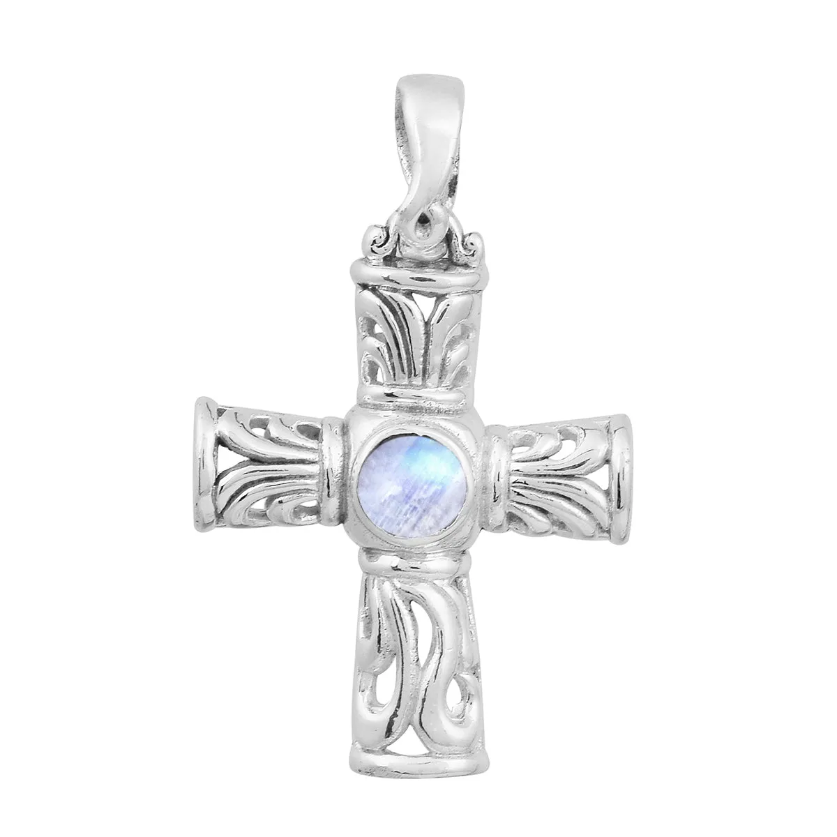 Stylish Jesus Christ Cross Multi Choice Gemstone Pendant
