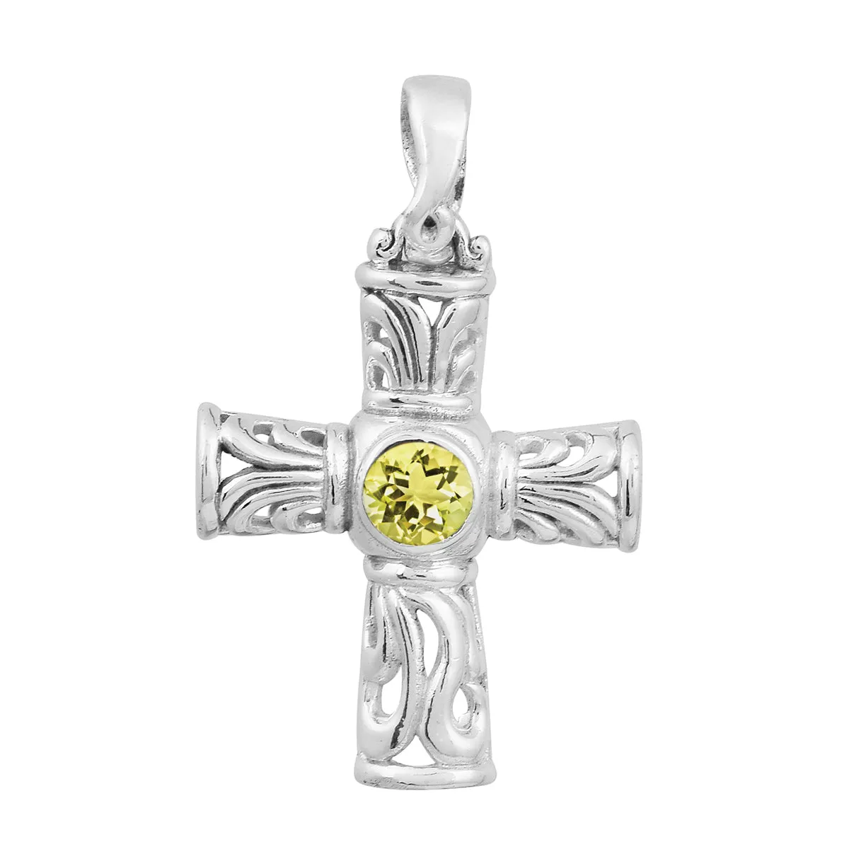 Stylish Jesus Christ Cross Multi Choice Gemstone Pendant