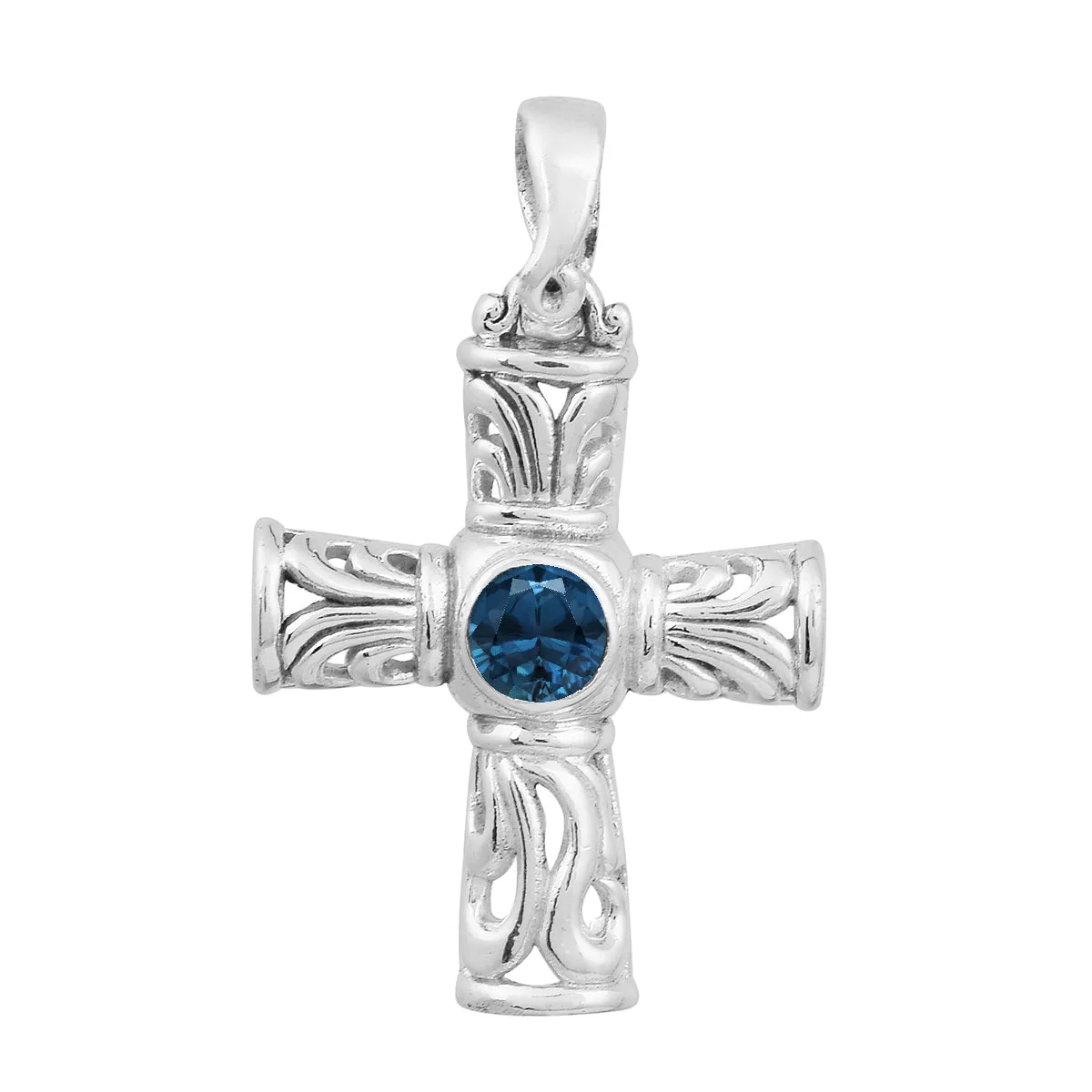 Stylish Jesus Christ Cross Multi Choice Gemstone Pendant