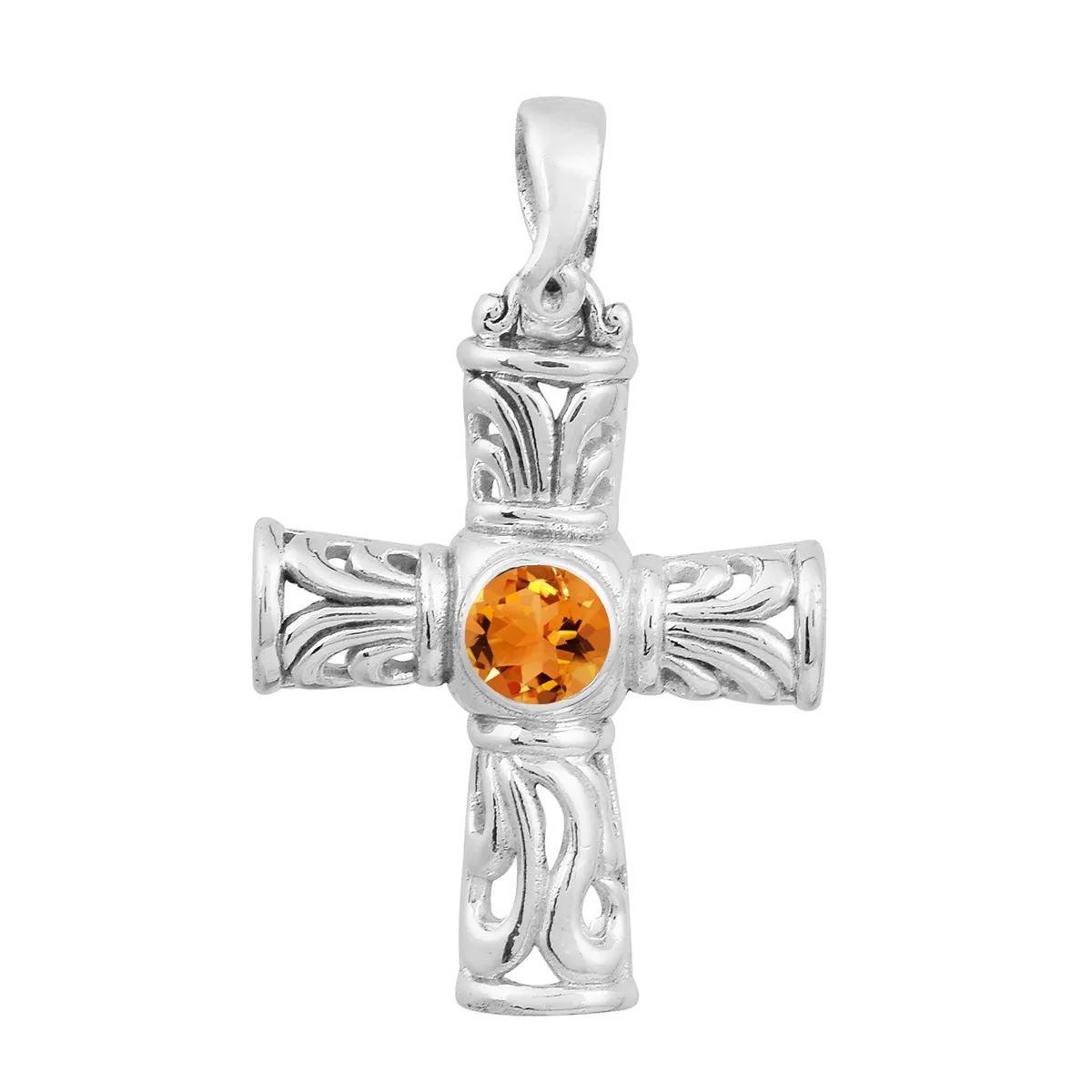 Stylish Jesus Christ Cross Multi Choice Gemstone Pendant