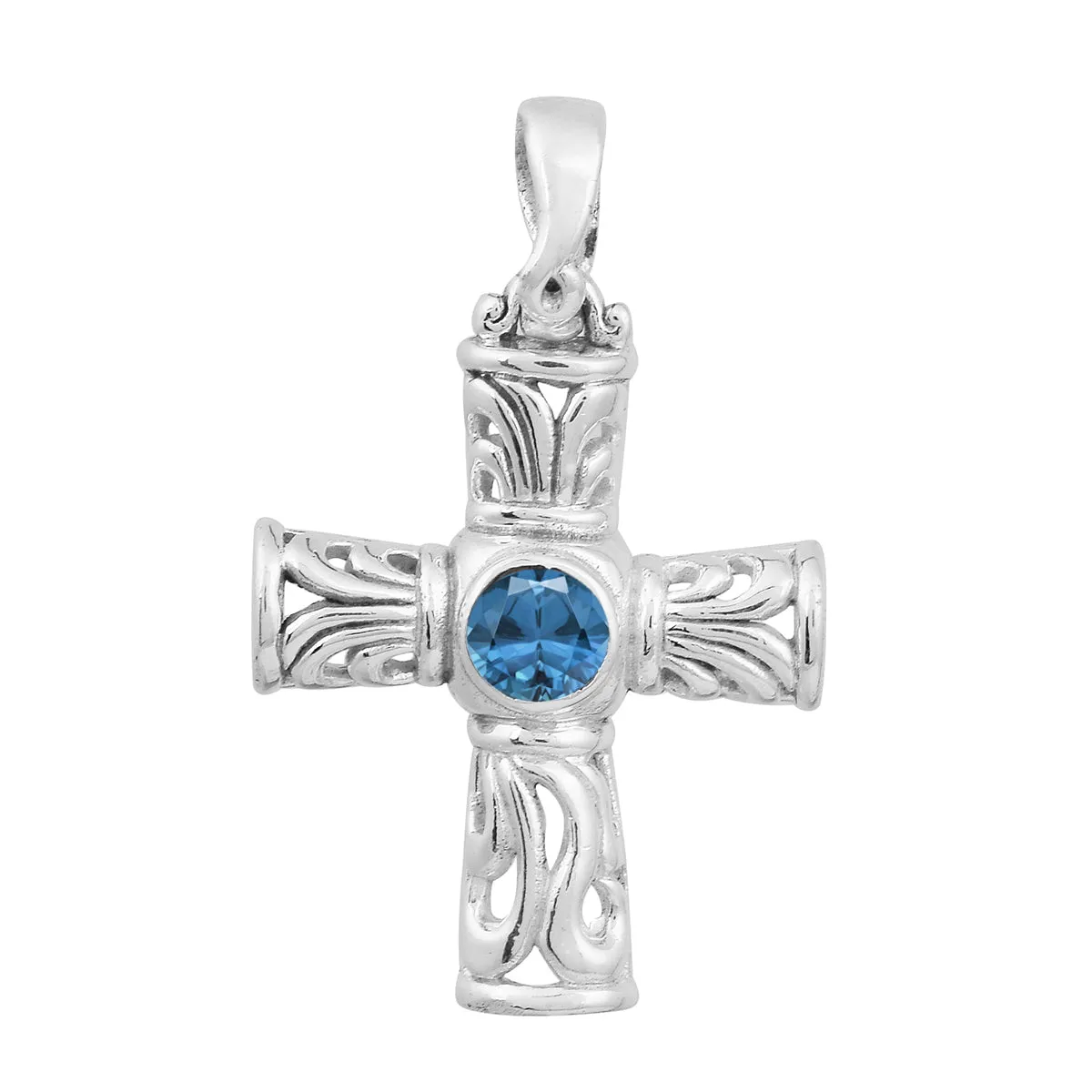 Stylish Jesus Christ Cross Multi Choice Gemstone Pendant