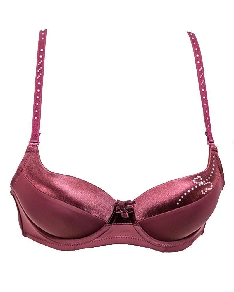 Stylish Maroon SH631 Diamond Bra- Single Padded,Under Wired Bra - By Sister Hood