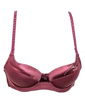 Stylish Maroon SH631 Diamond Bra- Single Padded,Under Wired Bra - By Sister Hood