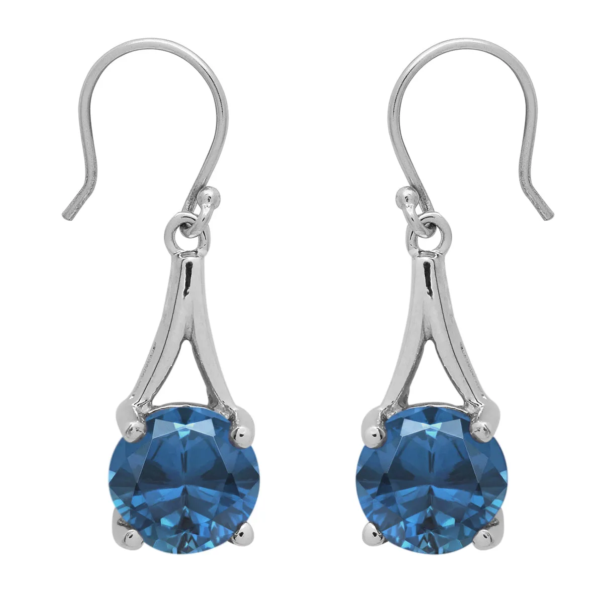 Stylish Round Multi Choice Gemstone 925 Sterling Silver Earring