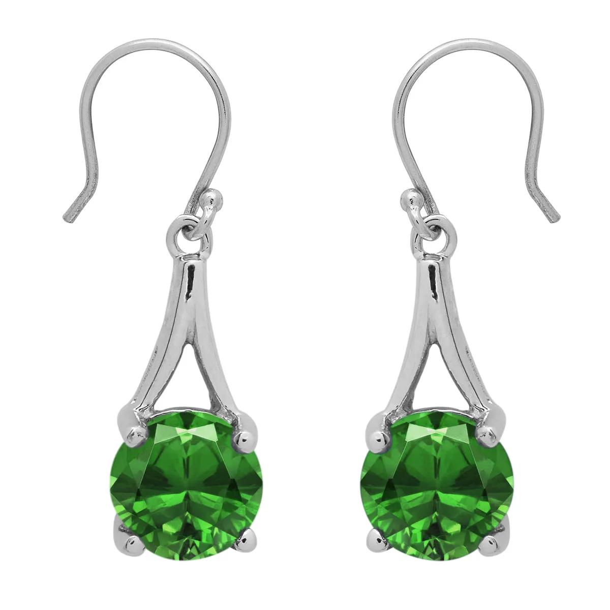 Stylish Round Multi Choice Gemstone 925 Sterling Silver Earring
