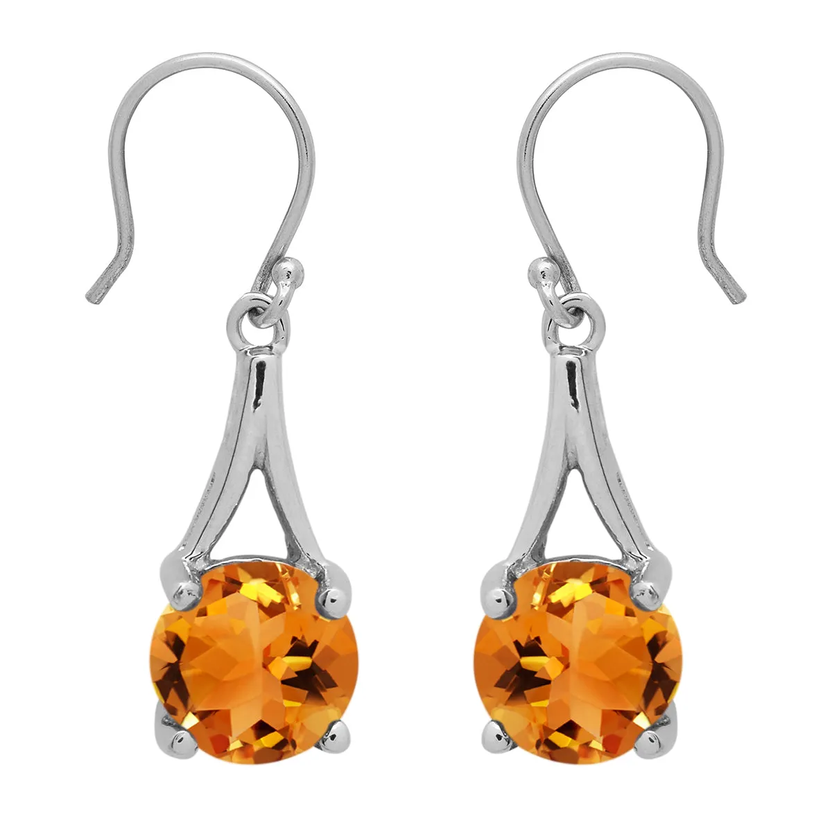 Stylish Round Multi Choice Gemstone 925 Sterling Silver Earring