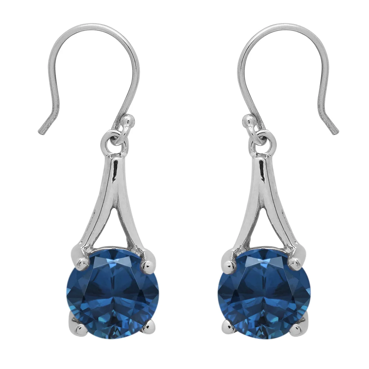Stylish Round Multi Choice Gemstone 925 Sterling Silver Earring