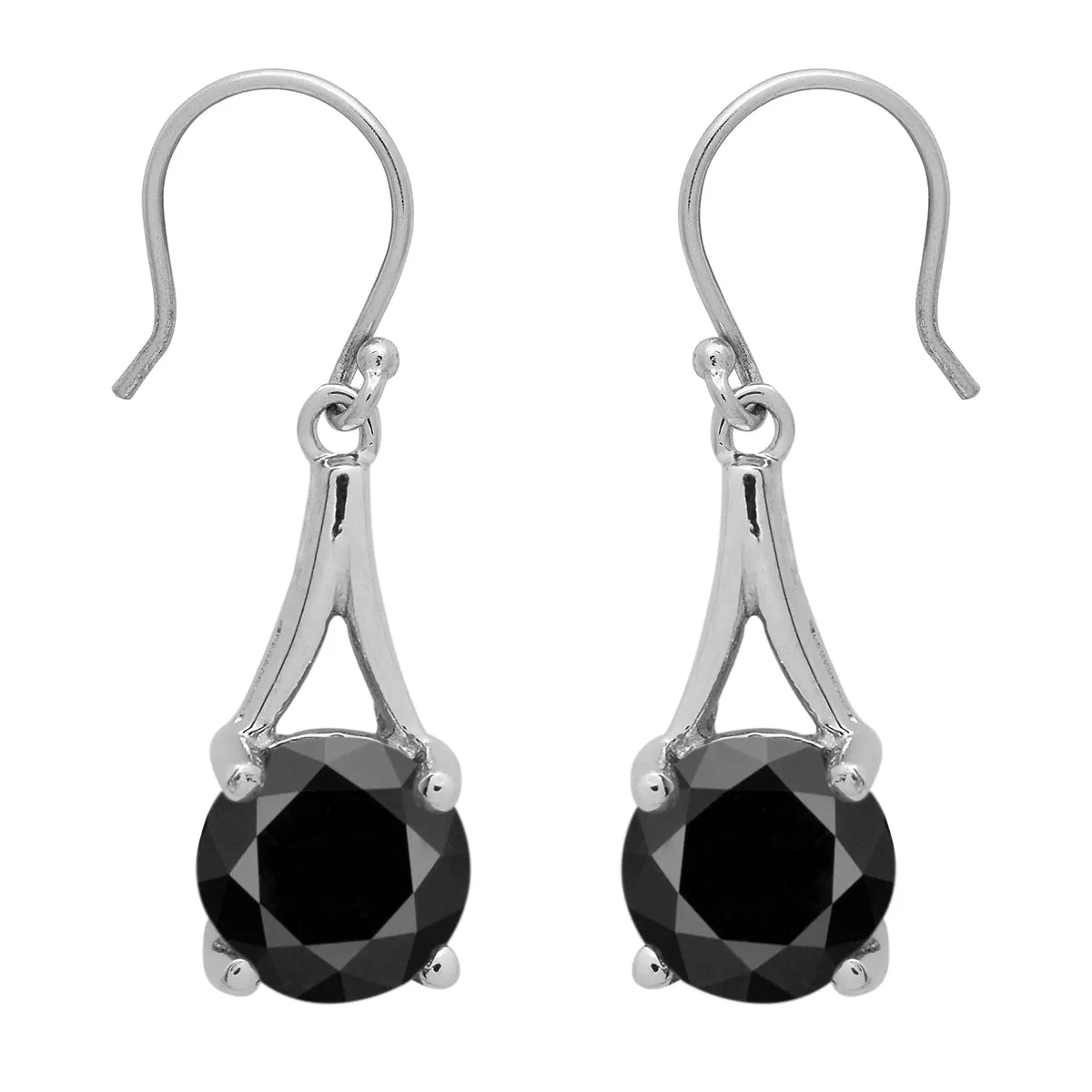 Stylish Round Multi Choice Gemstone 925 Sterling Silver Earring