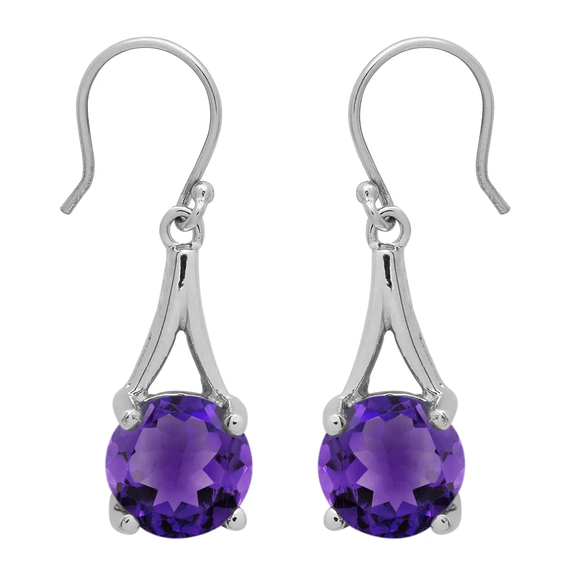 Stylish Round Multi Choice Gemstone 925 Sterling Silver Earring