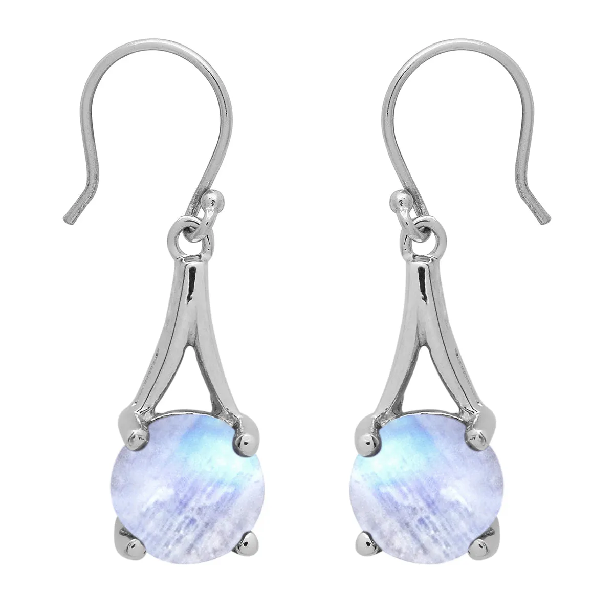 Stylish Round Multi Choice Gemstone 925 Sterling Silver Earring