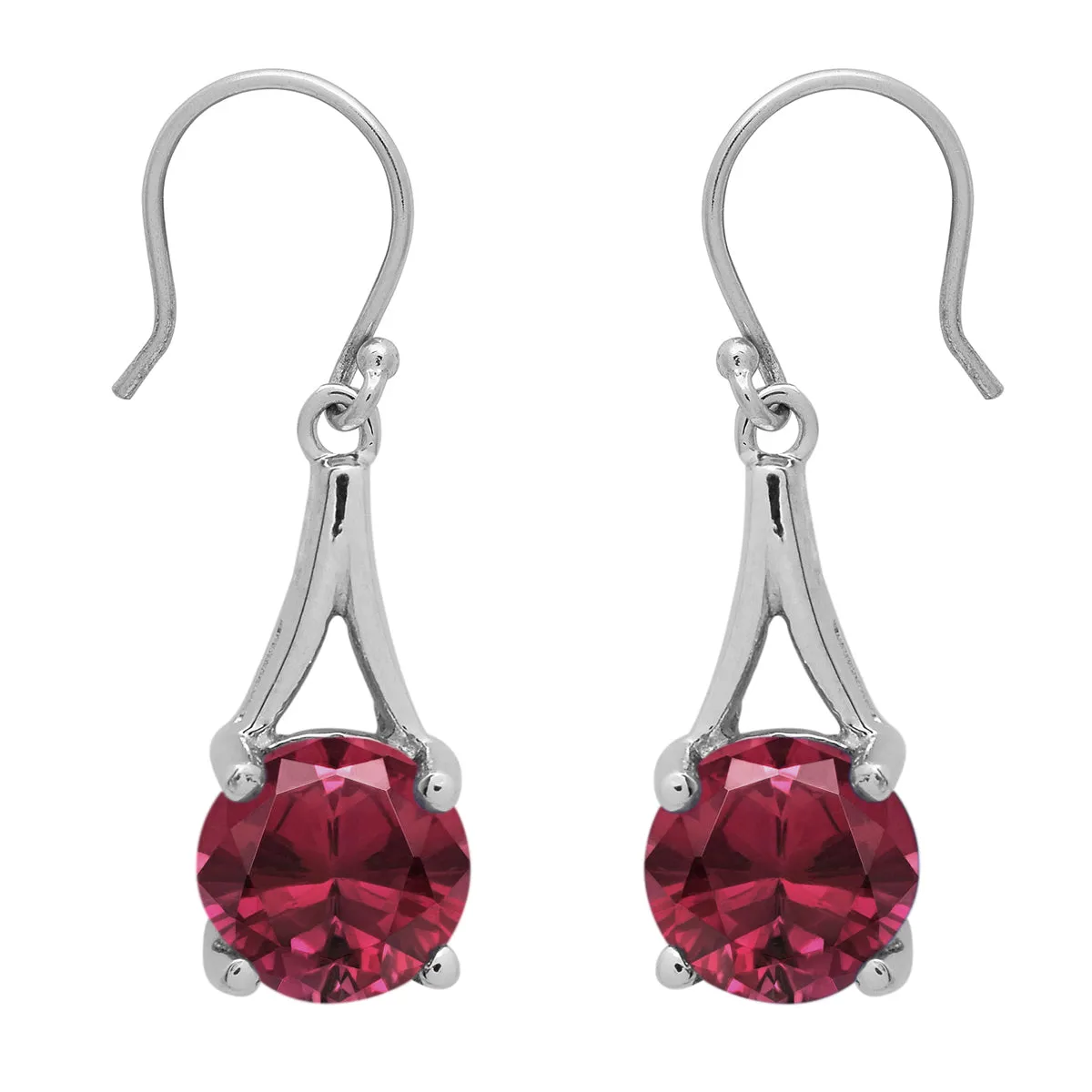 Stylish Round Multi Choice Gemstone 925 Sterling Silver Earring