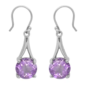 Stylish Round Multi Choice Gemstone 925 Sterling Silver Earring