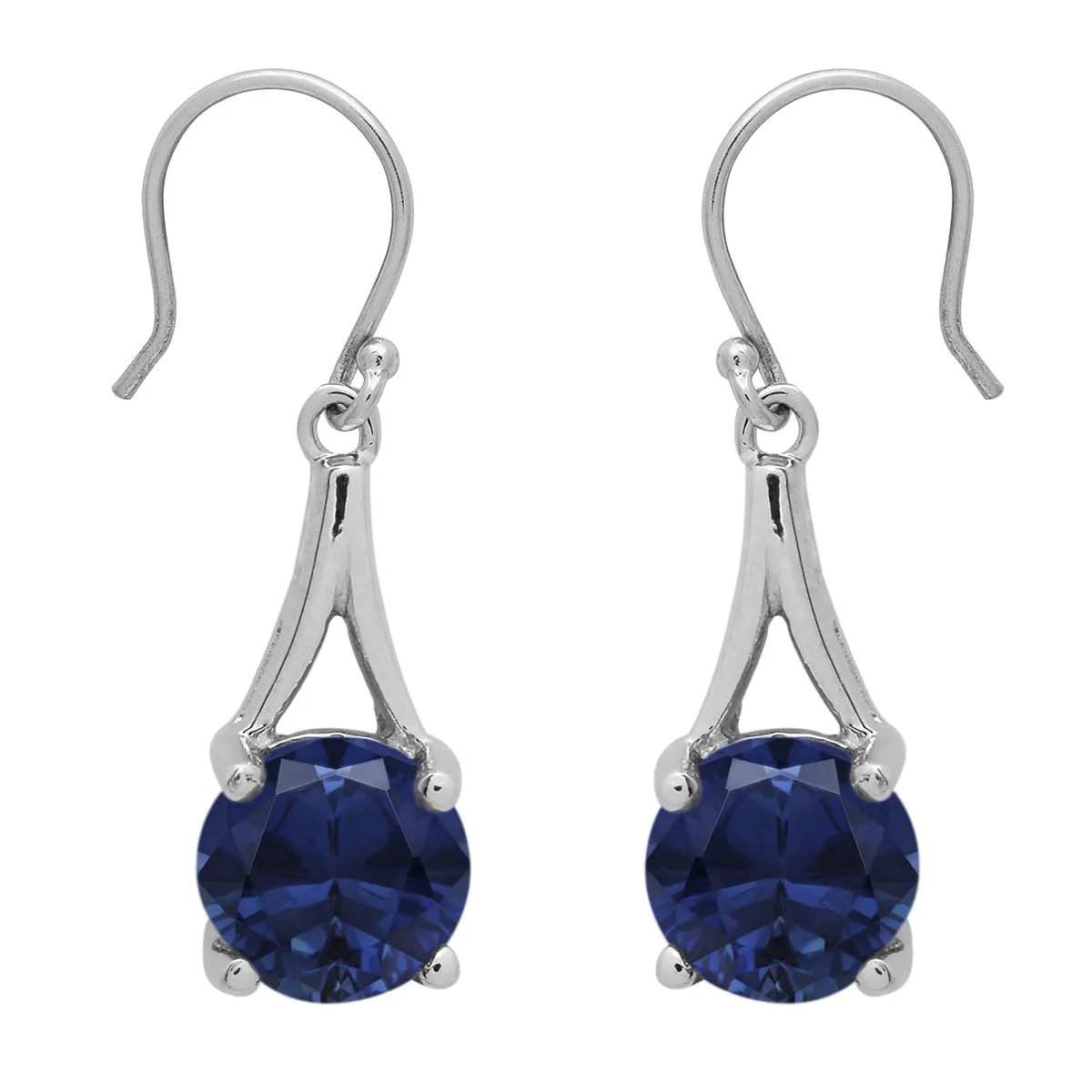 Stylish Round Multi Choice Gemstone 925 Sterling Silver Earring