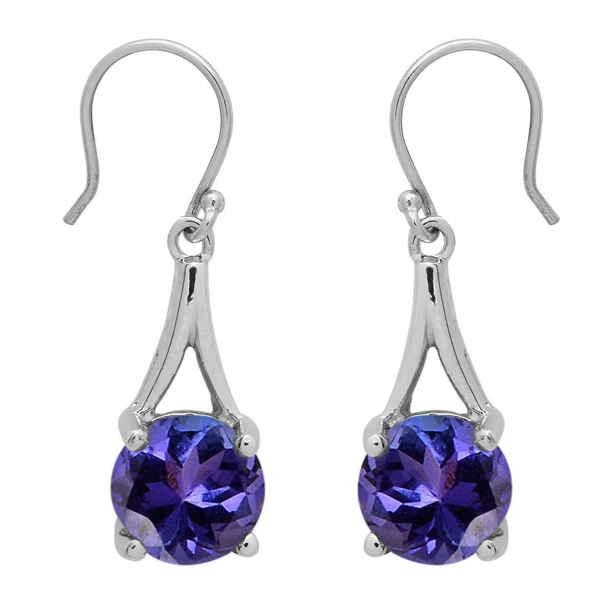 Stylish Round Multi Choice Gemstone 925 Sterling Silver Earring