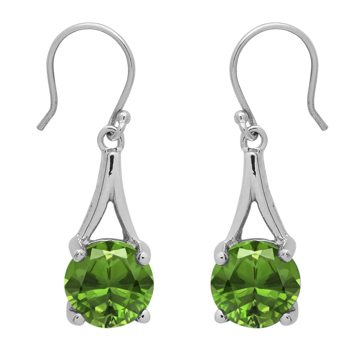 Stylish Round Multi Choice Gemstone 925 Sterling Silver Earring