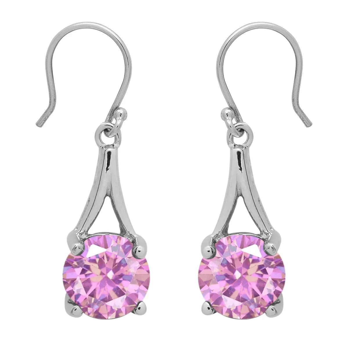 Stylish Round Multi Choice Gemstone 925 Sterling Silver Earring