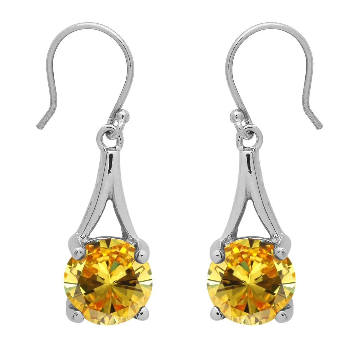 Stylish Round Multi Choice Gemstone 925 Sterling Silver Earring