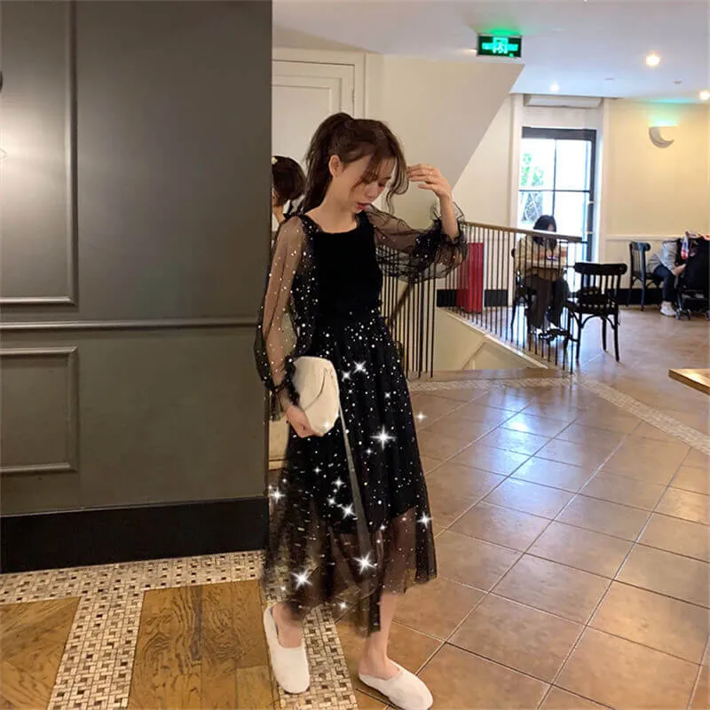 [@subbotinaaazz]  "CHIC STAR MESH" DRESS K060107REVIEW