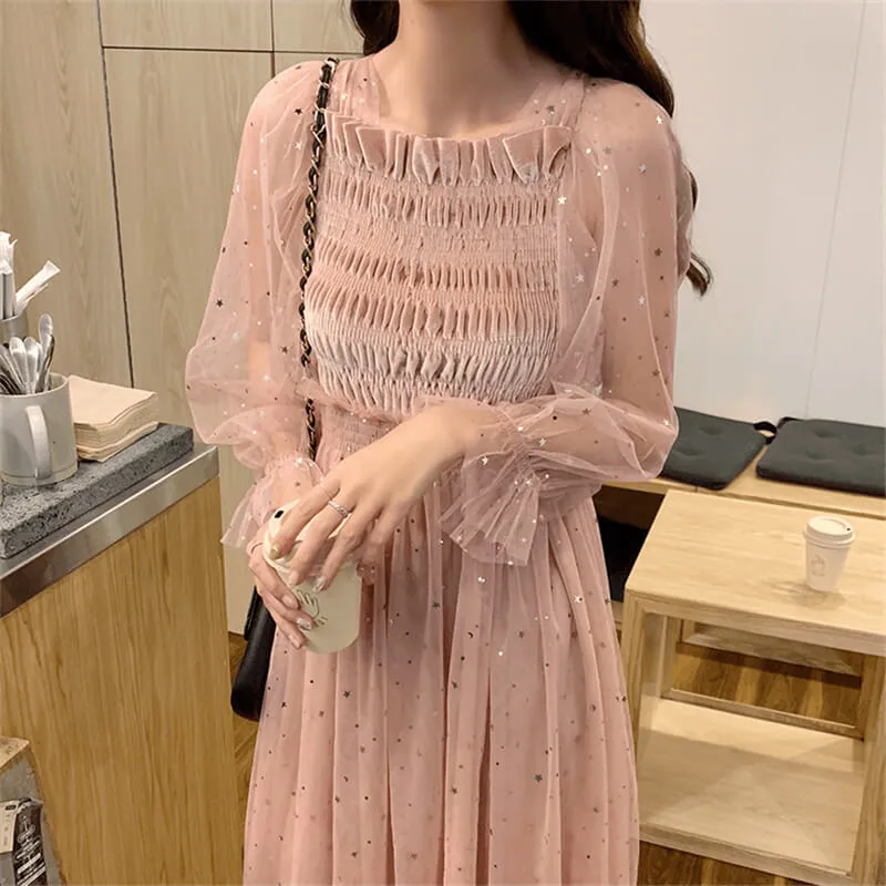 [@subbotinaaazz]  "CHIC STAR MESH" DRESS K060107REVIEW