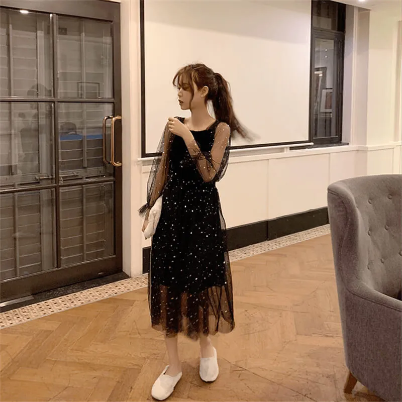 [@subbotinaaazz]  "CHIC STAR MESH" DRESS K060107REVIEW