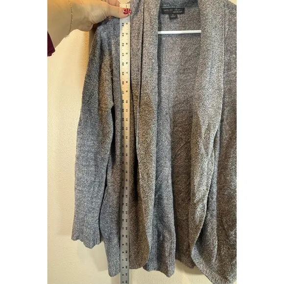 Super Soft Barefoot Dreams Cozy Chic Lite Circle Dark Gray Cardigan Women’s Medi