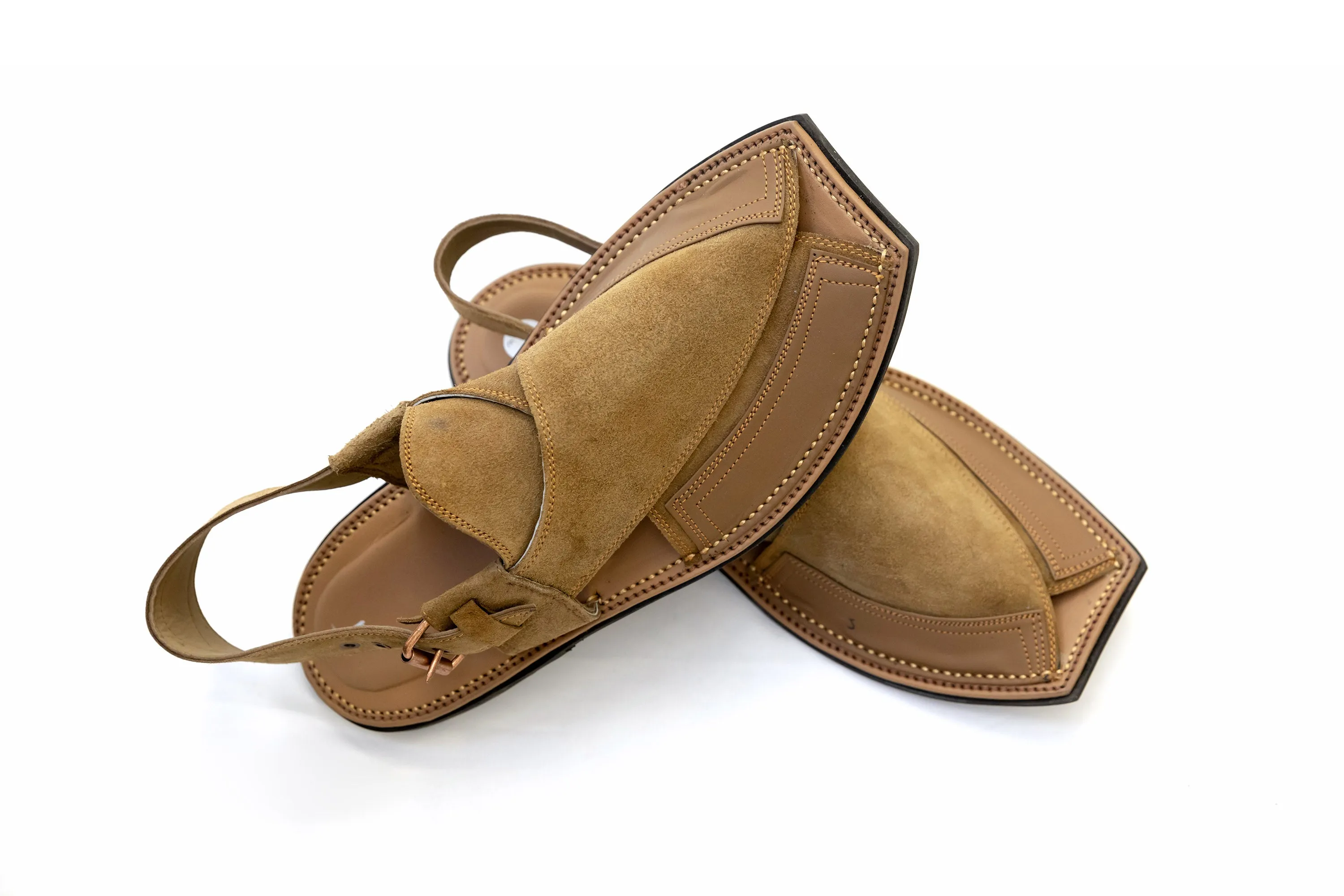 Tan Suede Peshawari Chappal - Sandals - Men's